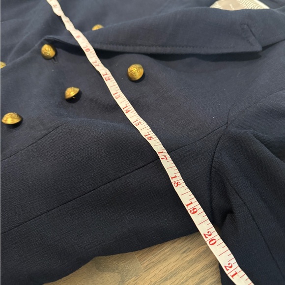 Banana Republic Blazer Womens Size 10 Navy Double Breasted Gold Buttons - Picture 7 of 7